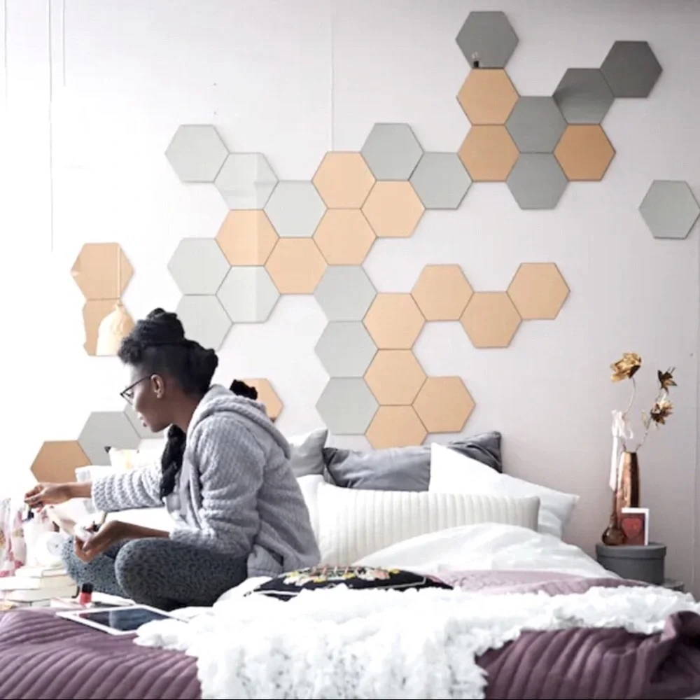 NEW IKEA Honefoss Gold & Silver Hexagon Mirrors